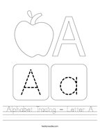 Alphabet Tracing - Letter A Handwriting Sheet
