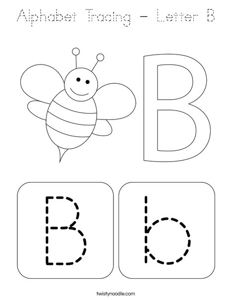 Alphabet Tracing - Letter B Coloring Page