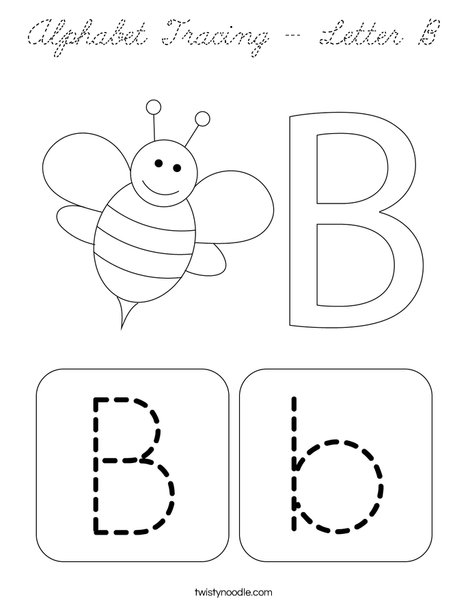 Alphabet Tracing - Letter B Coloring Page