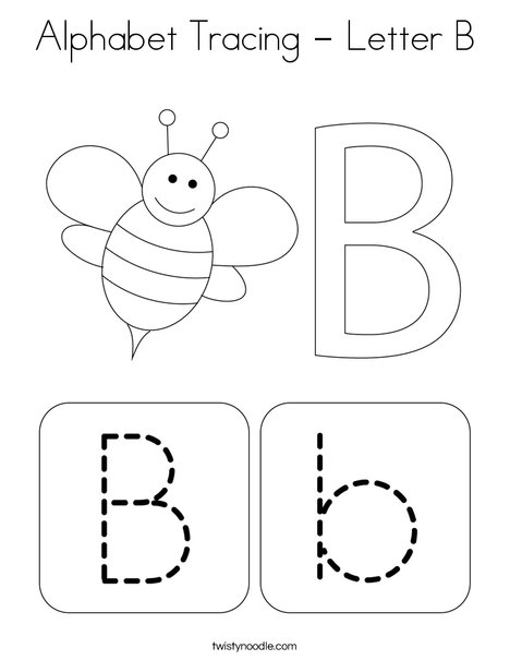 Alphabet Tracing - Letter B Coloring Page