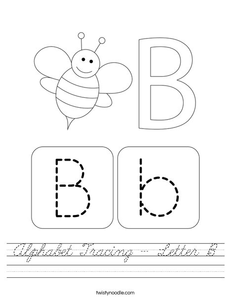 Alphabet Tracing - Letter B Worksheet