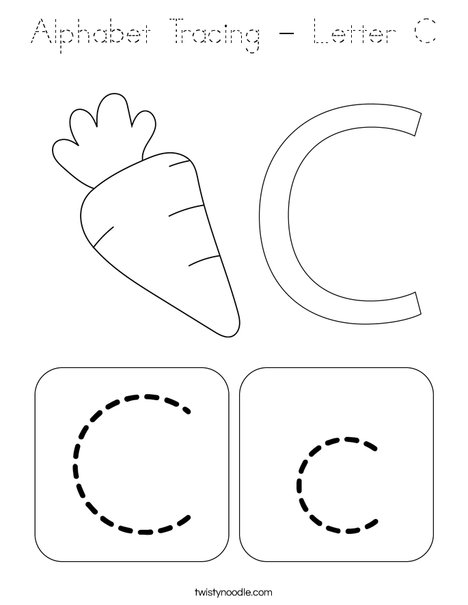 Alphabet Tracing - Letter C Coloring Page