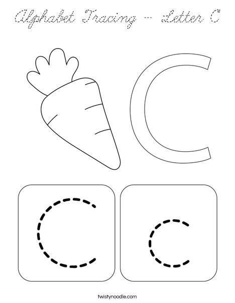 Alphabet Tracing - Letter C Coloring Page