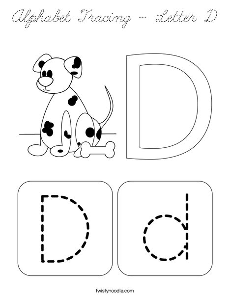 Alphabet Tracing - Letter D Coloring Page