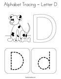 Alphabet Tracing - Letter D Coloring Page