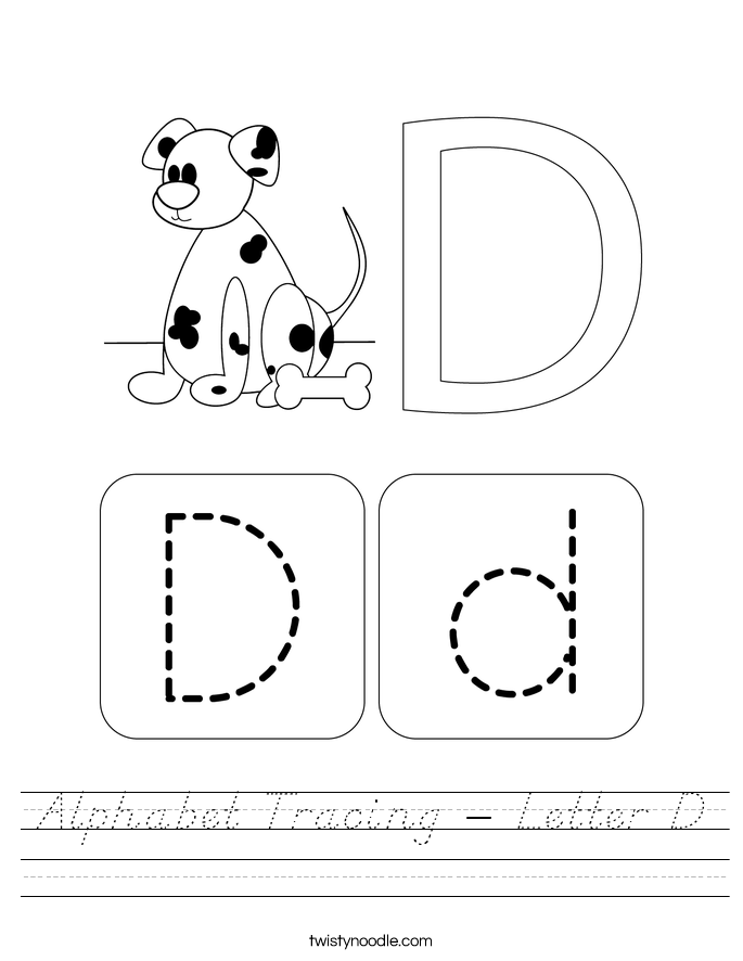 Alphabet Tracing - Letter D Worksheet