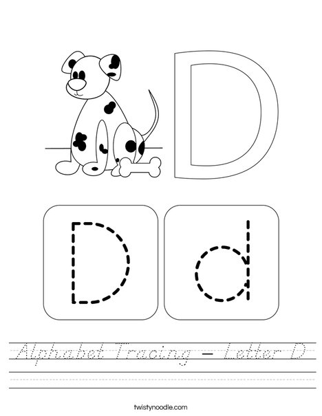 Alphabet Tracing - Letter D Worksheet