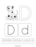 Alphabet Tracing - Letter D Worksheet