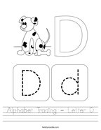 Alphabet Tracing - Letter D Handwriting Sheet
