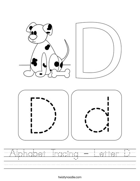 Alphabet Tracing - Letter D Worksheet