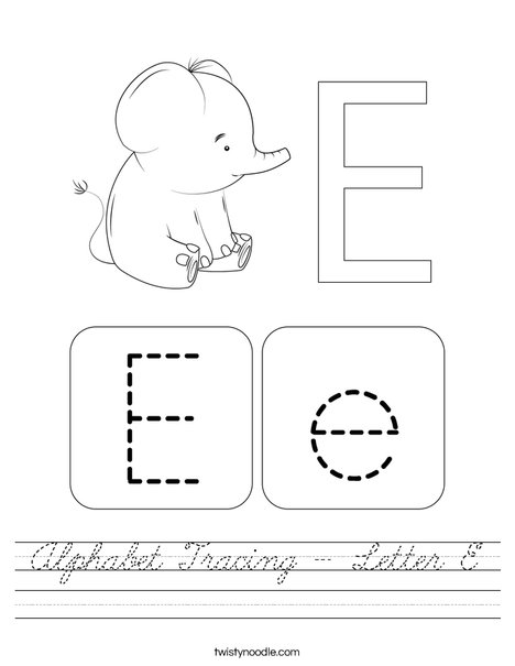 Alphabet Tracing - Letter E Worksheet