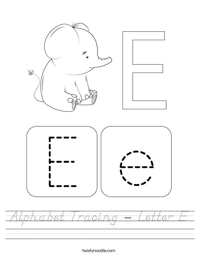 Alphabet Tracing - Letter E Worksheet