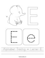 Alphabet Tracing - Letter E Handwriting Sheet