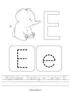 preschool worksheets letter e Alphabet Tracing - Letter E Handwriting Sheet