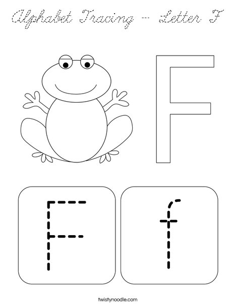 Alphabet Tracing - Letter F Coloring Page