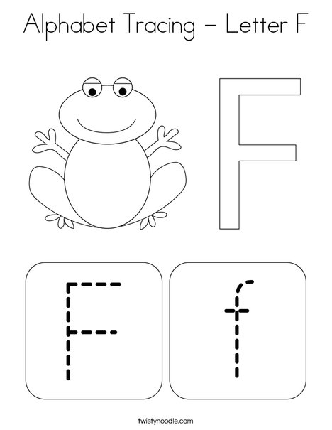 Alphabet Tracing - Letter F Coloring Page