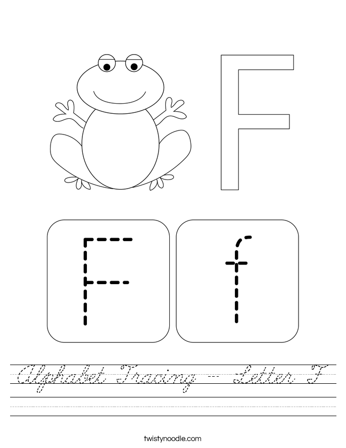 Alphabet Tracing - Letter F Worksheet