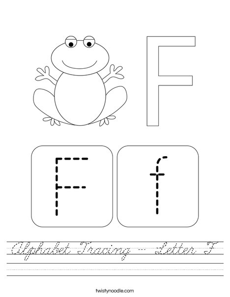 Alphabet Tracing - Letter F Worksheet