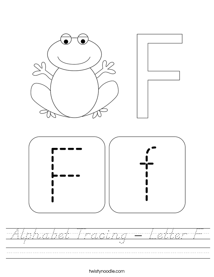 Alphabet Tracing - Letter F Worksheet