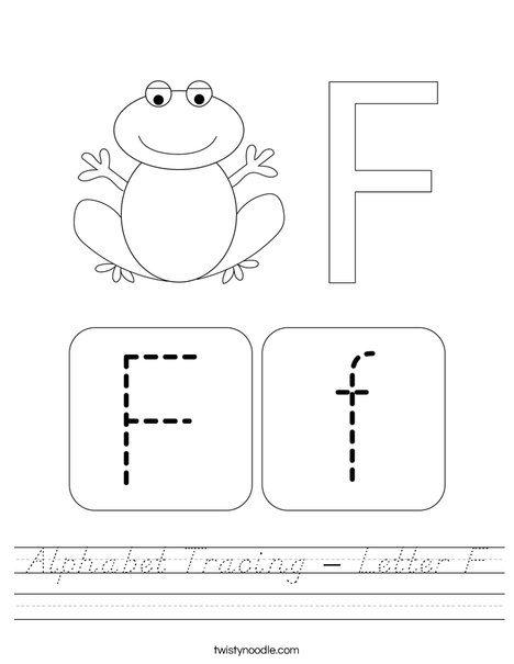Alphabet Tracing - Letter F Worksheet