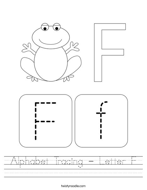 Alphabet Tracing - Letter F Worksheet