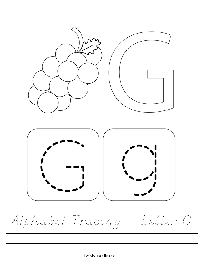 Alphabet Tracing - Letter G Worksheet
