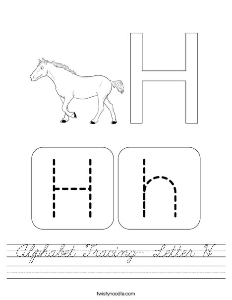 Alphabet Tracing - Letter H Worksheet