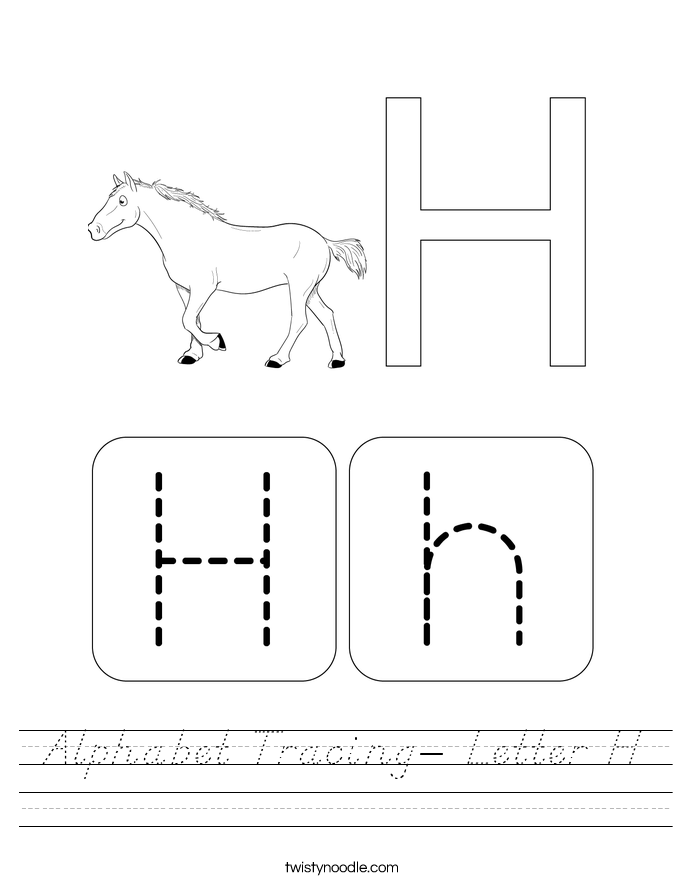 Alphabet Tracing- Letter H Worksheet