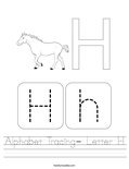 Alphabet Tracing- Letter H Worksheet