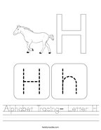 Alphabet Tracing- Letter H Handwriting Sheet