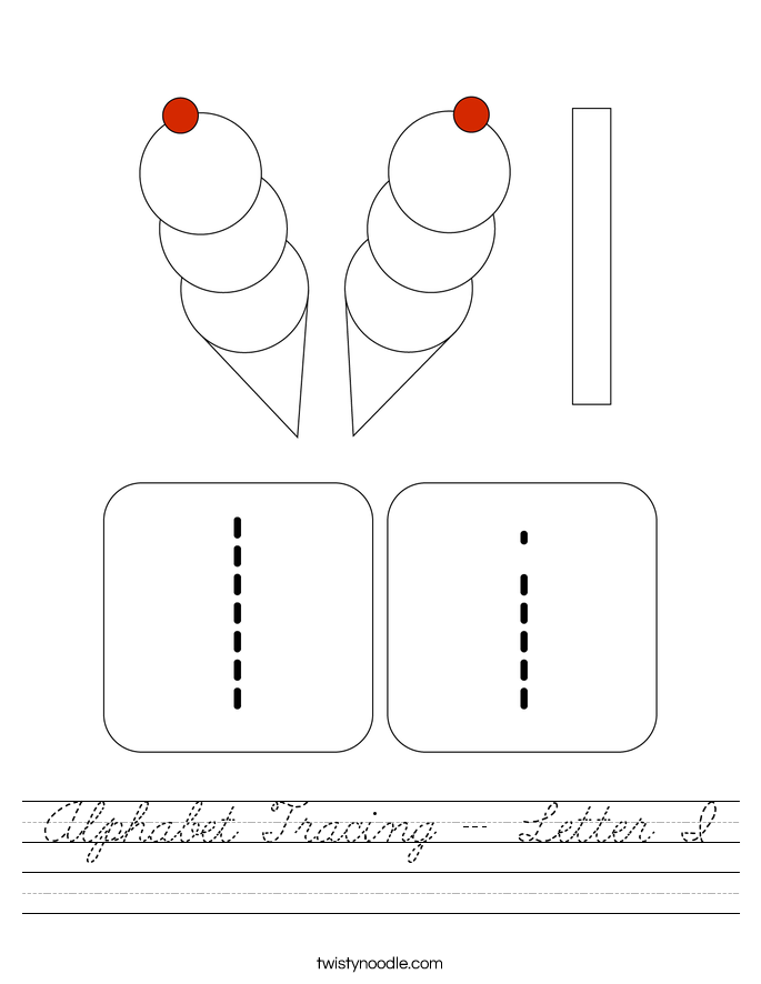Alphabet Tracing - Letter I Worksheet