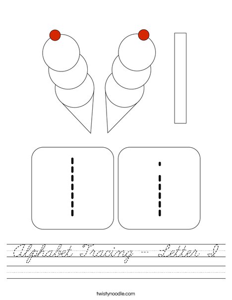 Alphabet Tracing - Letter I Worksheet