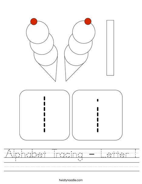 Alphabet Tracing - Letter I Worksheet