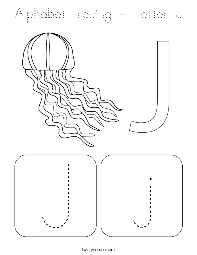 Alphabet Tracing - Letter J Coloring Page