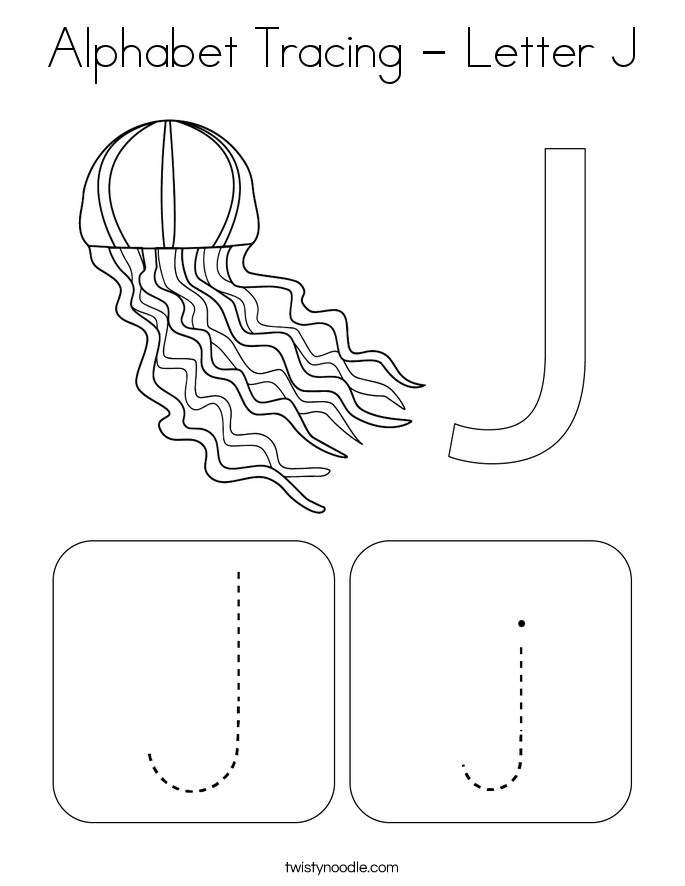 Alphabet Tracing - Letter J Coloring Page