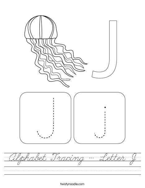 Alphabet Tracing - Letter J Worksheet