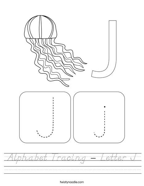 Alphabet Tracing - Letter J Worksheet