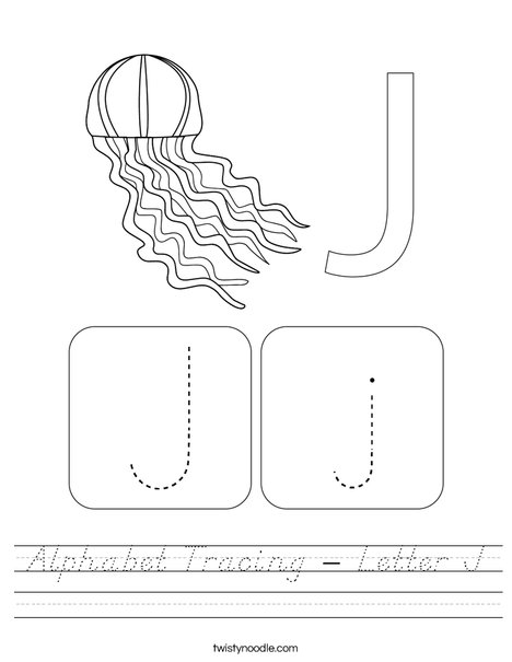 Alphabet Tracing - Letter J Worksheet