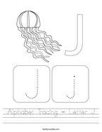 Alphabet Tracing - Letter J Handwriting Sheet
