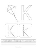 Alphabet Tracing - Letter K Worksheet