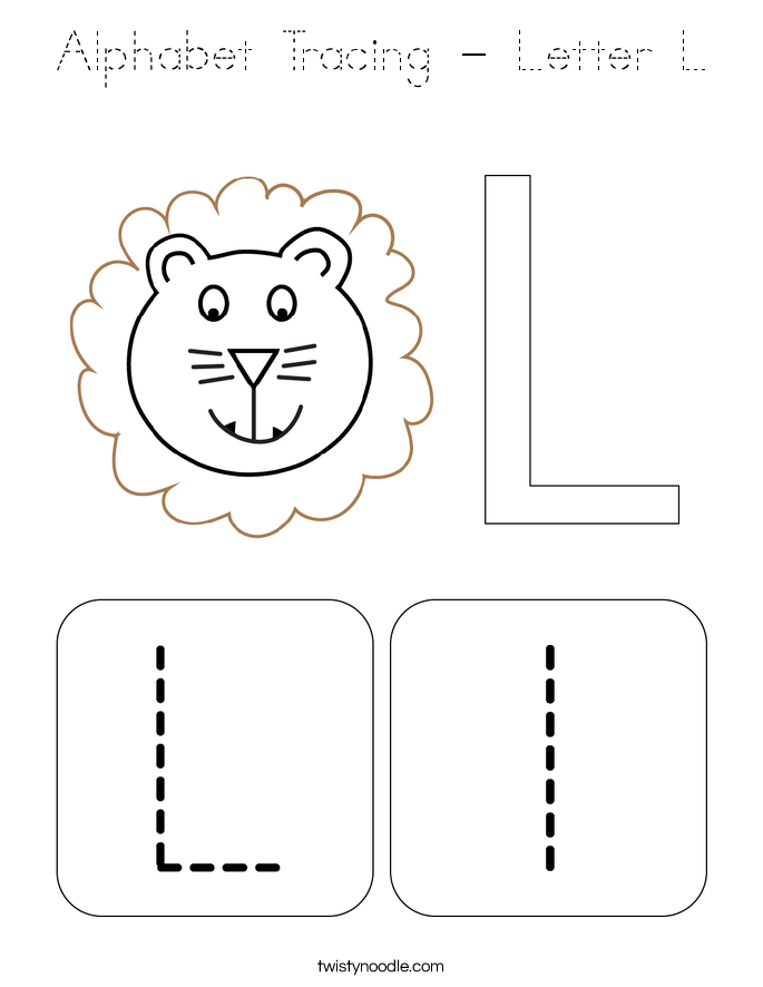 Alphabet Tracing - Letter L Coloring Page
