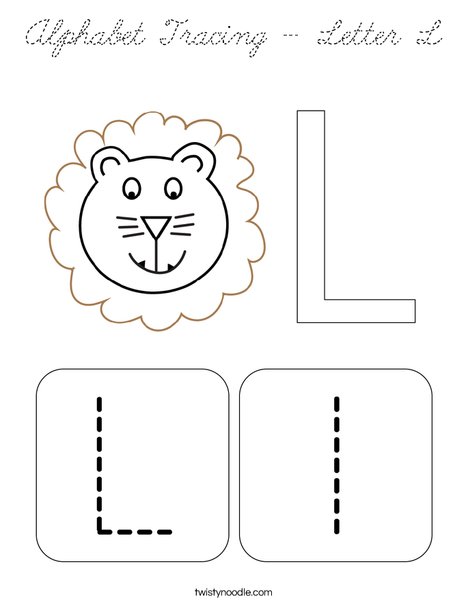 Alphabet Tracing - Letter L Coloring Page