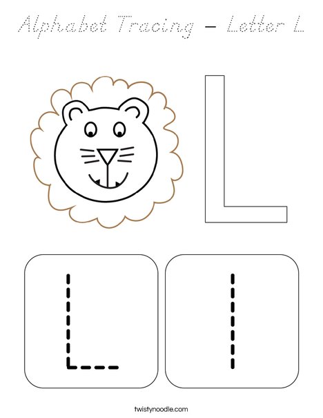 Alphabet Tracing - Letter L Coloring Page