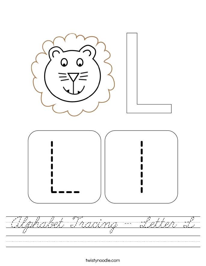 Alphabet Tracing - Letter L Worksheet