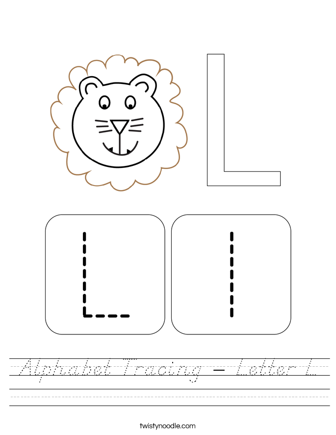 Alphabet Tracing - Letter L Worksheet