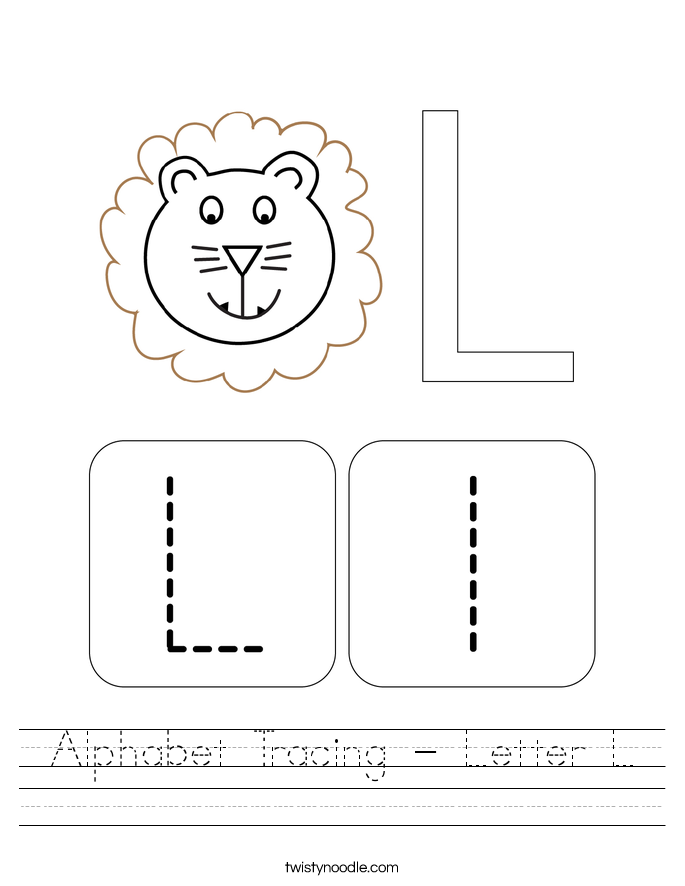 Alphabet Tracing - Letter L Worksheet