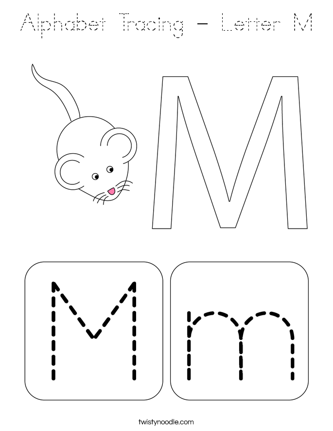 Alphabet Tracing - Letter M Coloring Page