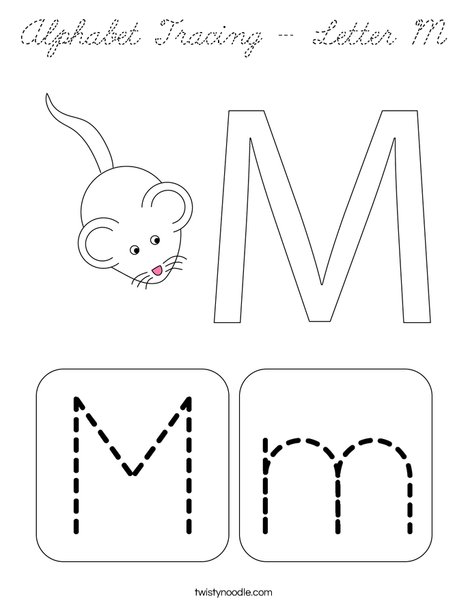 Alphabet Tracing - Letter M Coloring Page