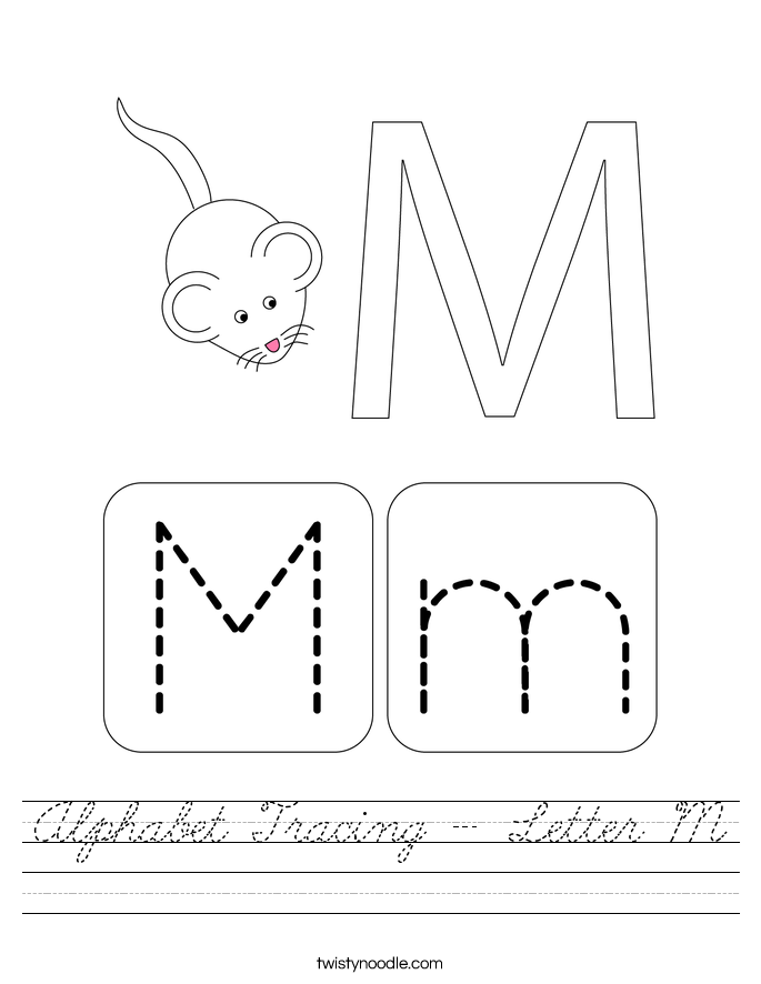 Alphabet Tracing - Letter M Worksheet