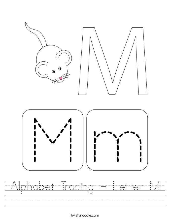 Alphabet Tracing - Letter M Worksheet